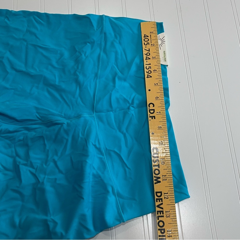 Offline By Aerie Blue Street Bike Shorts XL High Rise 7" Inseam New T1 - Picture 8 of 8